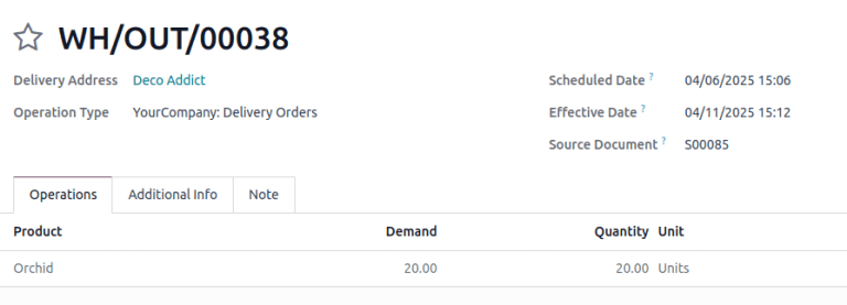 Example of effective date field.