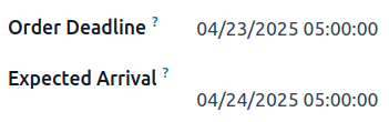 Order deadline displaying Apr 23 and Expected Arrival Apr 24.