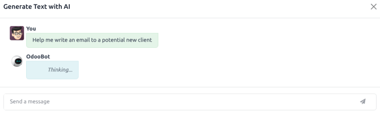 使用 AI 生成文本的弹出窗口。