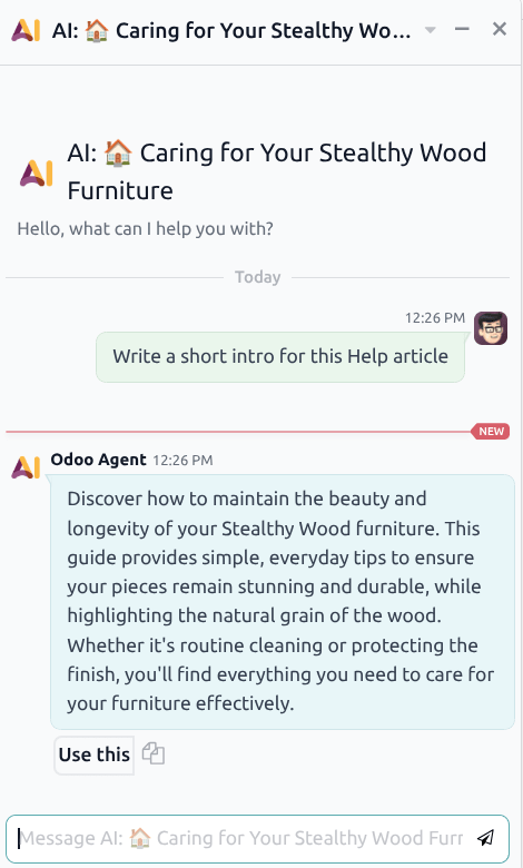 AI 智能体正在生成内容的对话窗口。