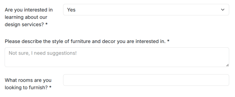 带有自定义问题的预约预订表单。