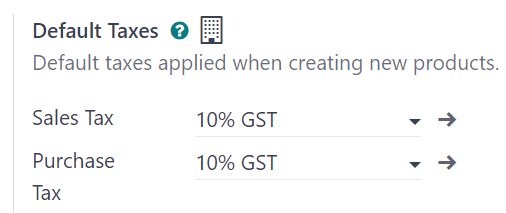 默认 GST 税率