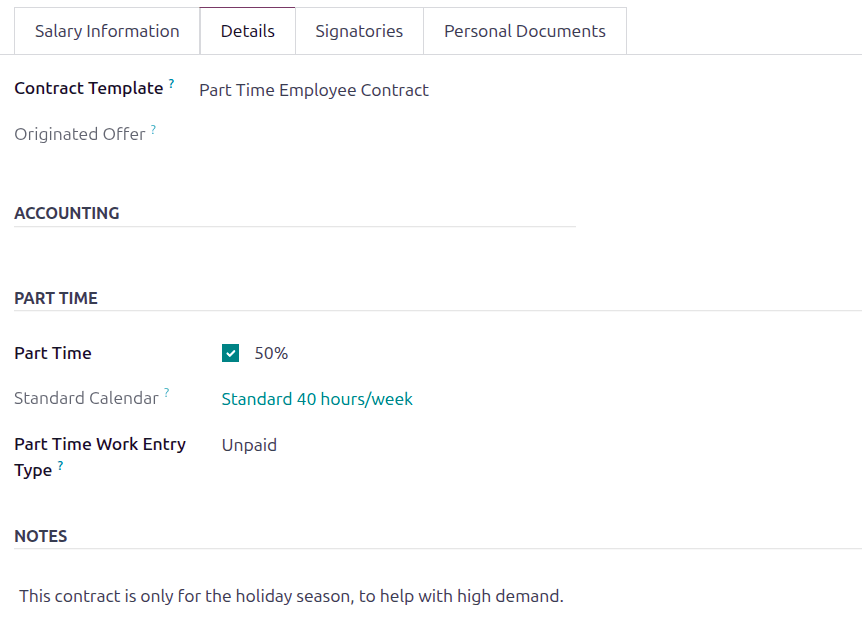 填写完毕的详细信息标签页。