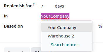 在弹出窗口中显示入库字段，显示不同的仓库供选择。