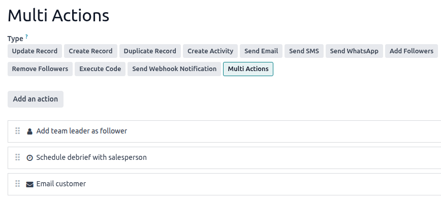 定义要执行的多个操作