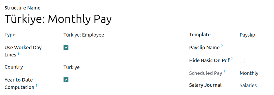 Türkiye 薪资规则的顶部部分。